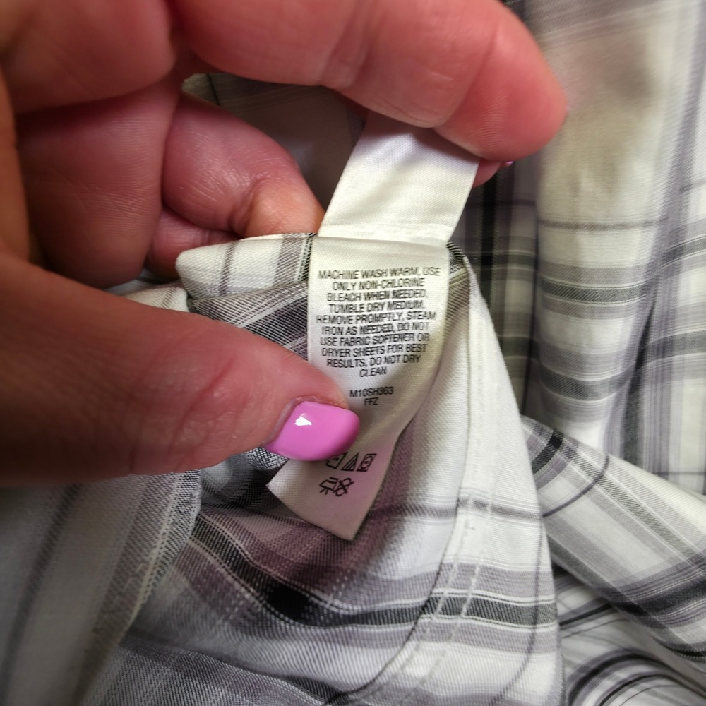 Cabela's Button Up Shirt Mens L Gray Plaid Business Casual Preppy Heritage - Picture 10 of 16